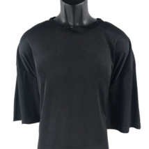 St. Patrick Men Black T-shirt Dressy Crew Neck Vented Sides Polyester Size 5XL - £15.92 GBP