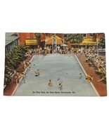 Vtg Postcard Tichnor Brothers Lithograph De Soto Hotel Pool Savannah GA - $185.45 MXN