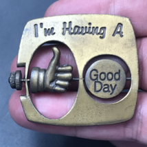 Vtg Jj Jonette Jewlry I&#39;m Having A BAD/GOOD Day Gold Tone Pewter Brooch Pin - £9.10 GBP