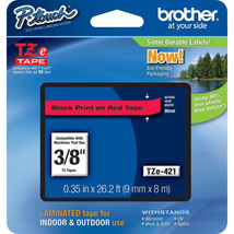 Brother TZe421 9mm 3/8&quot; black on red P-touch TZ tape PT P750W E500 H500 H500LI - £24.77 GBP