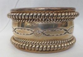 Vtg large  95 grams Sterling GAHE Southwestern Navajo 1.5&quot; cuff bracelet - £259.79 GBP