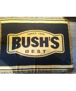 Bush&#39;s Best Since 1908 Bean Co Promo Blanket Throw 72&quot; x 84&quot; Blue Gold C... - £26.43 GBP