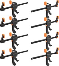 8 Pack 10 Inch F Bar Clamp, Medium Duty 300Lbs One Handed, By Genhakon - $50.99