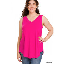 Zenana Outfitters  Women&#39;s Plus Size Sleeveless Top   Relaxed Fit Tank Top - Hot - £15.92 GBP