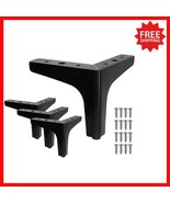Versatile 5-Inch Matte Black Metal Legs Set for Sofas, Tables &amp; Chairs -... - $532.12 MXN