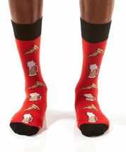 Beer Pizza Yo Sox Men's Premium Crew Socks Fits Size 7-12 Cotton Blend image 3