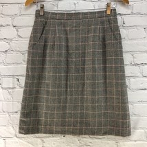 Vintage Womens Sz 8 Skirt Houndstooth Plaid 100% Wool Straight Pencil W/... - £23.36 GBP
