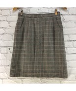Vintage Womens Sz 8 Skirt Houndstooth Plaid 100% Wool Straight Pencil W/... - £23.52 GBP