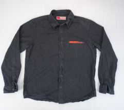 PALLET LIFE STORY DW Black Chambray Work Shirt Size XL Handmade Japan - £41.59 GBP