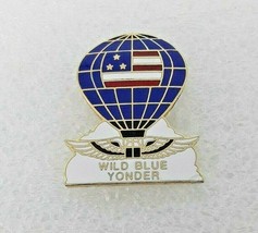 Wild Blue Yonder Hot Air Balloon Hat Lapel Pin - Flag with Wings - £5.88 GBP