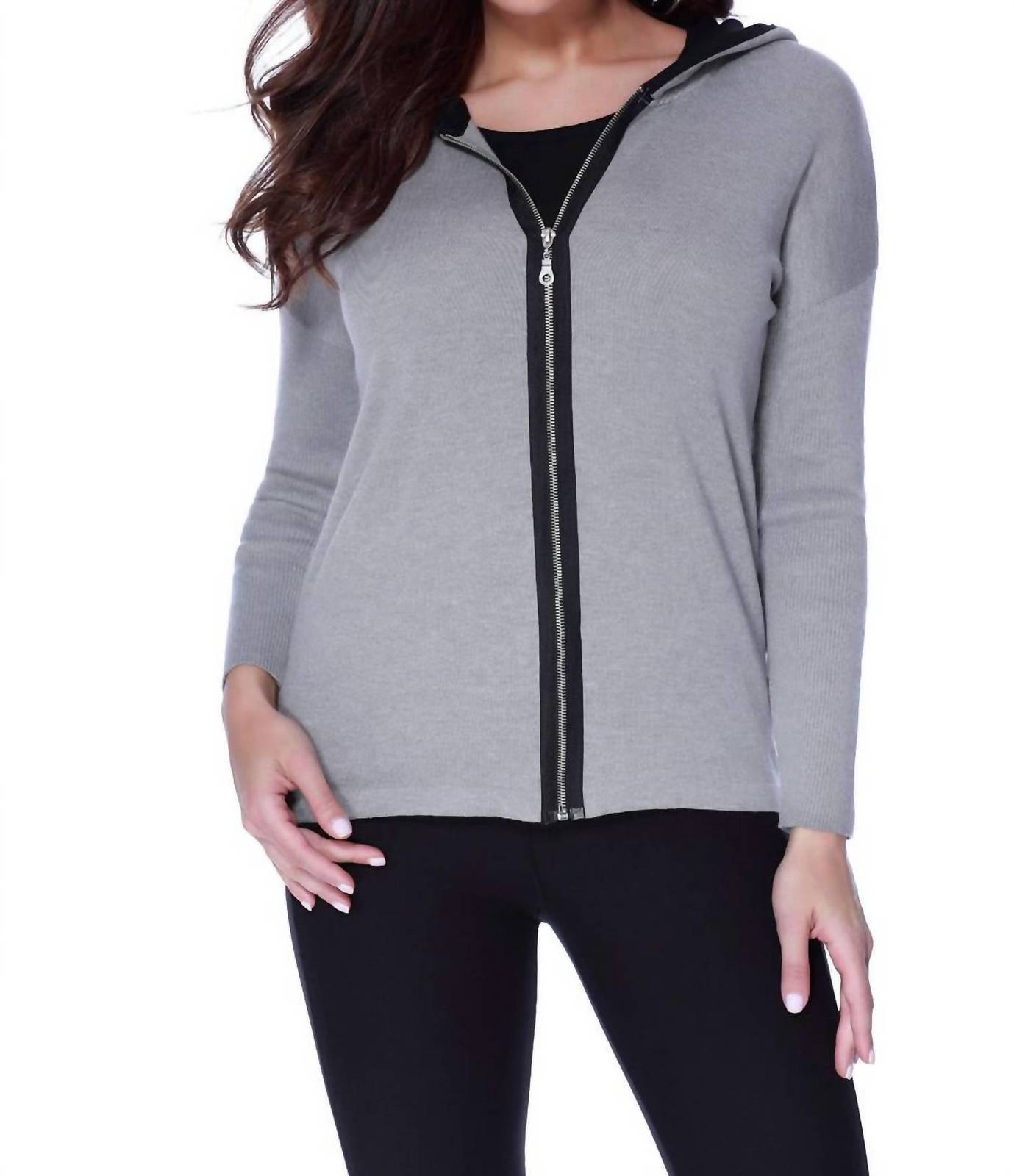 Angel frenchie love hooded caridgan in Gray Multi