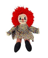 Vintage Handmade Raggedy Ann Plush Doll Floral Dress Stuffed Toy 21&quot; - €27,67 EUR