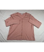 Pendleton Sweater Womens Extra Large Pink Peach Cardigan Silk Blend Button Work - $28.30