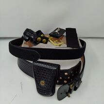 Vintage Leather Duty Belt - Police/Security with accessories 45" CHP STAMP - $124.98