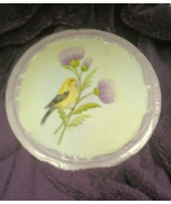 Signed Hand Painted Porcelain  Plate Hanging Wall Trivet Wisteria &amp; Mead... - £9.42 GBP