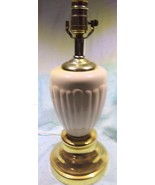 Vintage Ivory Ceramic and Brass Table Lamp 15in Tall NO Bulb - $569.25 MXN