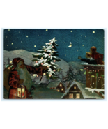 Christmas Good Old Days Santa Foil Postcard - $8.18 CAD