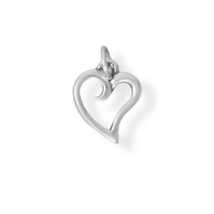 Sterling Silver Stylized Heart Outline Charm for Charm Bracelet or Necklace - £15.28 GBP