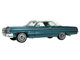 1964 Chevrolet Impala Lagoon Aqua Blue Metallic w Blue Interior White Top Limite - £88.52 GBP