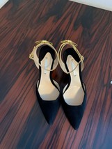 NWOB NICHOLAS KIRKWOOD Black and Gold Suede Evening Shoes SZ 6 - $148.50