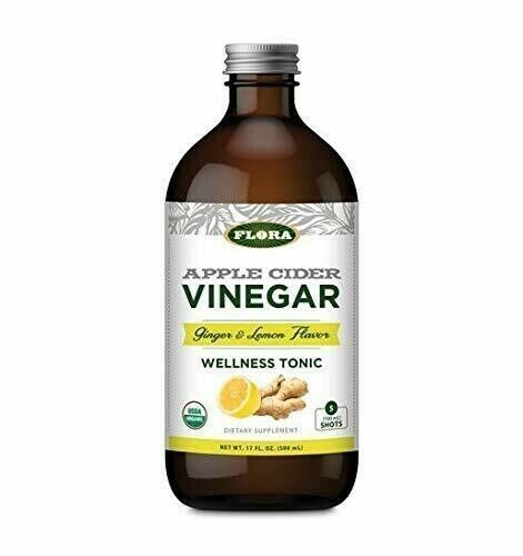 Flora Organic Apple Cider Vinegar Shots, Ginger & Lemon Herbs, 17 Ounce - $27.66