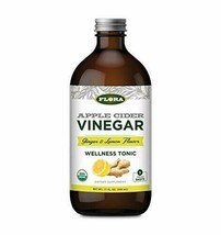 Flora Organic Apple Cider Vinegar Shots, Ginger &amp; Lemon Herbs, 17 Ounce - £21.66 GBP
