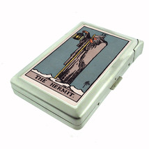 Tarot Card IX D6 Cigarette Case with Built in Lighter Metal Wallet The Hermit - $19.75