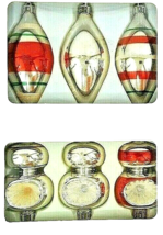 Honey &amp; Me Home Lisa Liffick Old World Regency Glass Ornament 2 Sets Of 3 NIB - £14.09 GBP