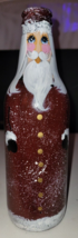 8&quot; Tall Glass Bottle Hand Painted Santa Clause Tabletop Decoration Chris... - $14.99