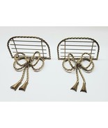 Vintage Gold Metal Bow Wall Shelves, Pair of Twisted Bow Tassel, Set of ... - $122.10 CAD
