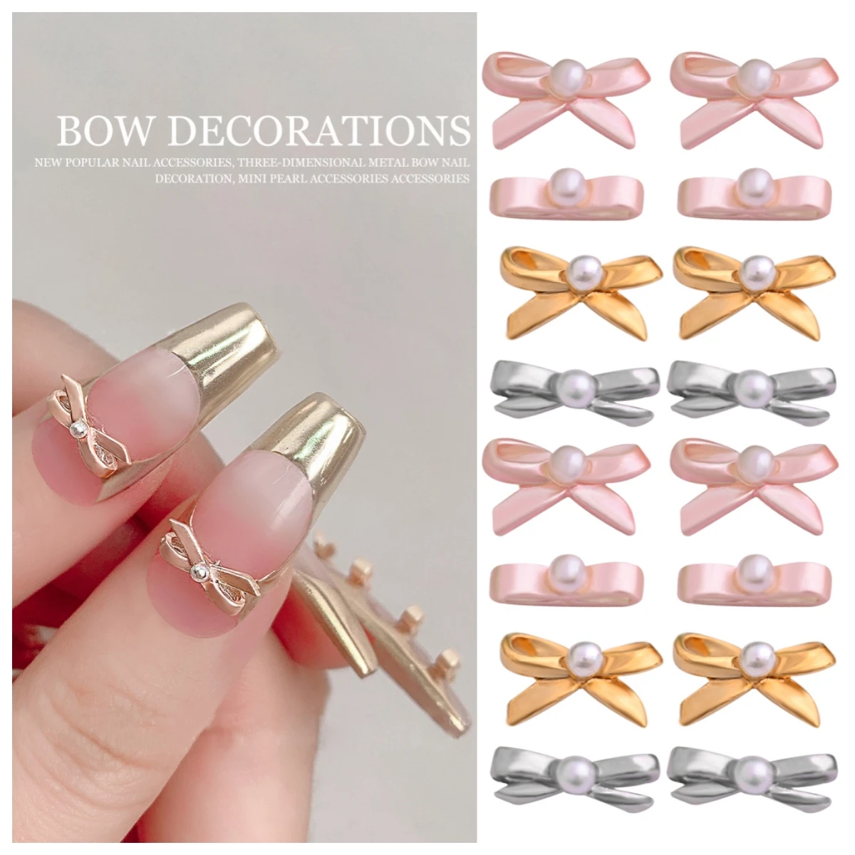 10PCS Ballet Dancing Shoes Nails Bow Tie Gold  Nails Art Charm Decor Orn... - $12.06+