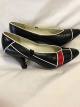 Vintage Black, Red &amp; White d&#39;Rossana by Charna Heels - £62.16 GBP