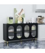 Modern Black Sideboard Cabinet with Acrylic Doors, Storage Console Table - $4,483.25 MXN