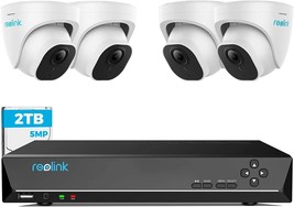 REOLINK Smart 5MP 8CH Home Security Camera System, 4pcs Wired 5MP PoE IP Cameras - £327.65 GBP