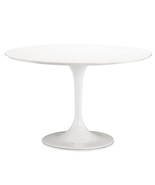 47&quot; White Round Tulip Dining Table Lacquered Chip Resistant Wood Top Saa... - €753,26 EUR
