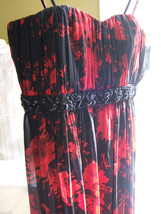 NWT Guess Los Angeles Designer Black Red Empire Waist Evening Prom Dress 8 $216 - £47.12 GBP