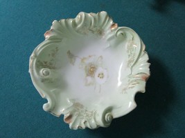French Compatible with Antique Vanity Dish Bowl Floral Molded Gold Touch... - $45.07