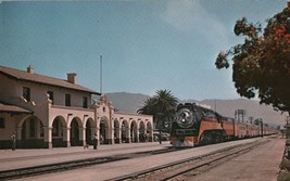 Southern Pacific Railroad Coast Daylight 4458 Santa Barbara Postcard 8.7... - $4.49