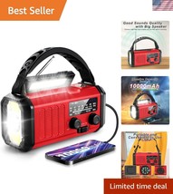 10000mAh Waterproof Emergency Radio - Multi-Function Hand Crank &amp; Solar ... - $906.07 MXN