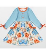 NEW Boutique Pumpkin Girls Blue Long Sleeve Dress - £3.84 GBP+