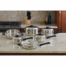Stainless Steel Waterless Cookware Maxam 17 Pc Set  - £315.96 GBP