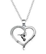 Silberner Herz Mit Kolibri Und Kette - $26.08