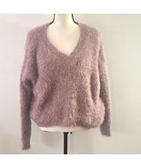 PINK ROSE V-Neck Pink Long sleeve Sweater - £11.67 GBP