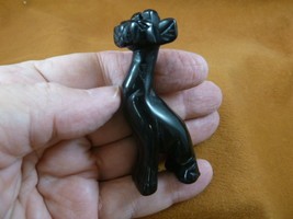 Y-GIR-ST-709) black Onyx GIRAFFE gemstone carving FIGURINE giraffes ston... - £13.79 GBP