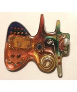 YOSSI STEINBERG Brooch Pin Handcrafted Sterling Enamel Fresh Water Pearl... - $68.50 CAD