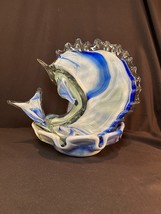 Glass Swordfish/Saltfish Blue &amp; White Art Glass - $25.00