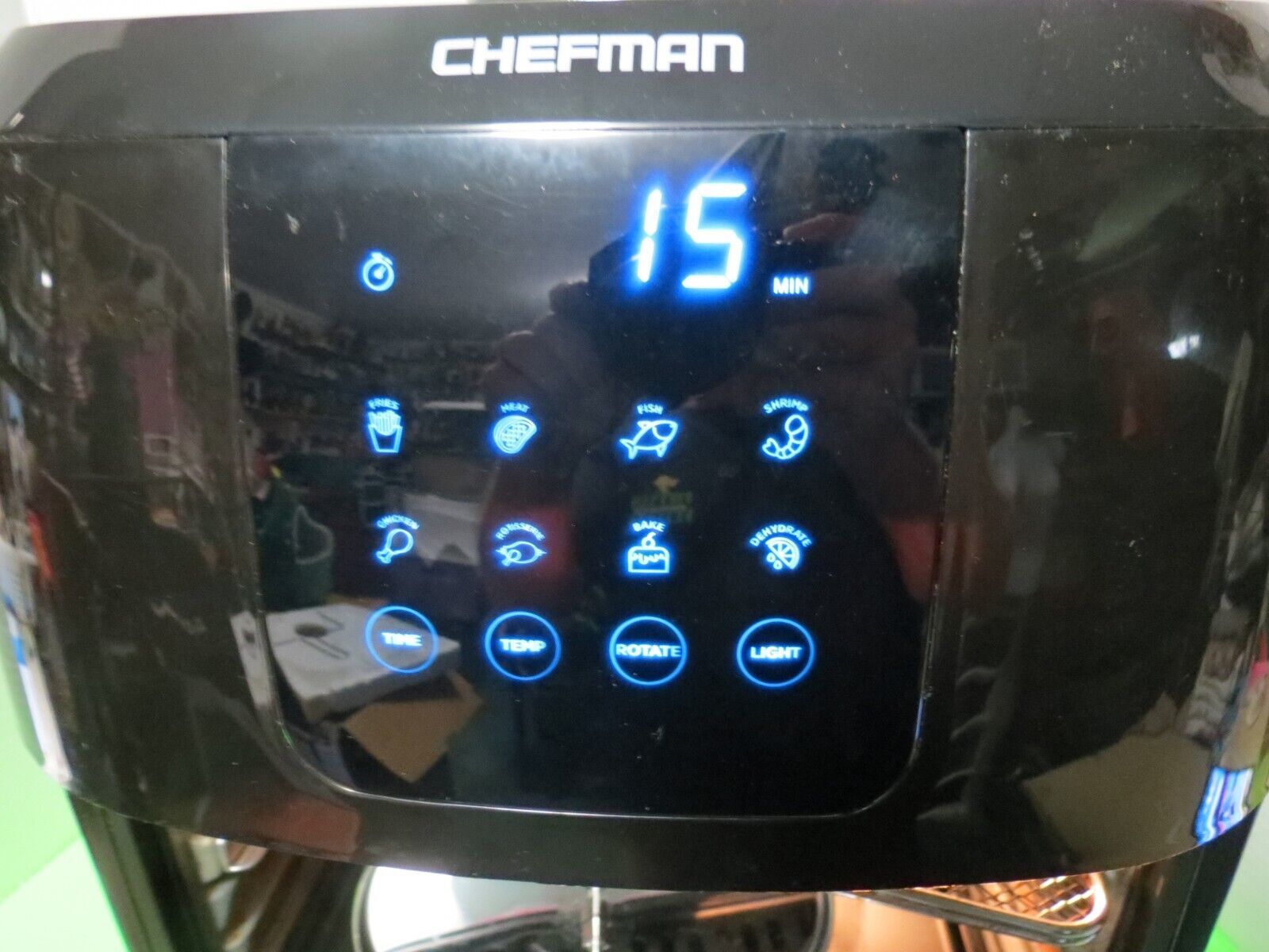 Chefman 6L Multi Functional Air Fryer Black Rotisserie Dehydrator Oven