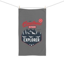 Outdoor Explorer Mountains Print Hand Towel | Mountains Outdoor Explorer Print H - £14.86 GBP