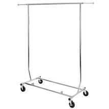 Adjustable Height Clothing Garment Rack Rolling With Wheels 17Lbs Indoor - £71.60 GBP
