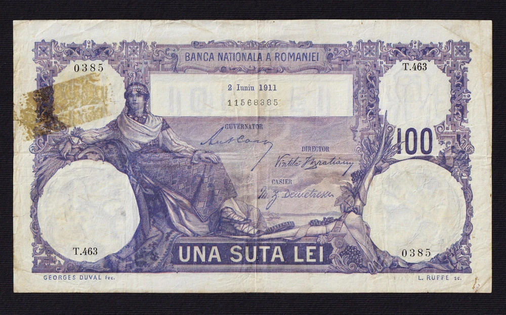 100 Lei 1911 Very Fine Grade RARE ITEM - $1,700.00